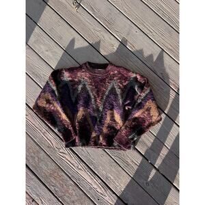 Vintage Bachrach Zig Zag Colorful Pullover Sweater Size Large